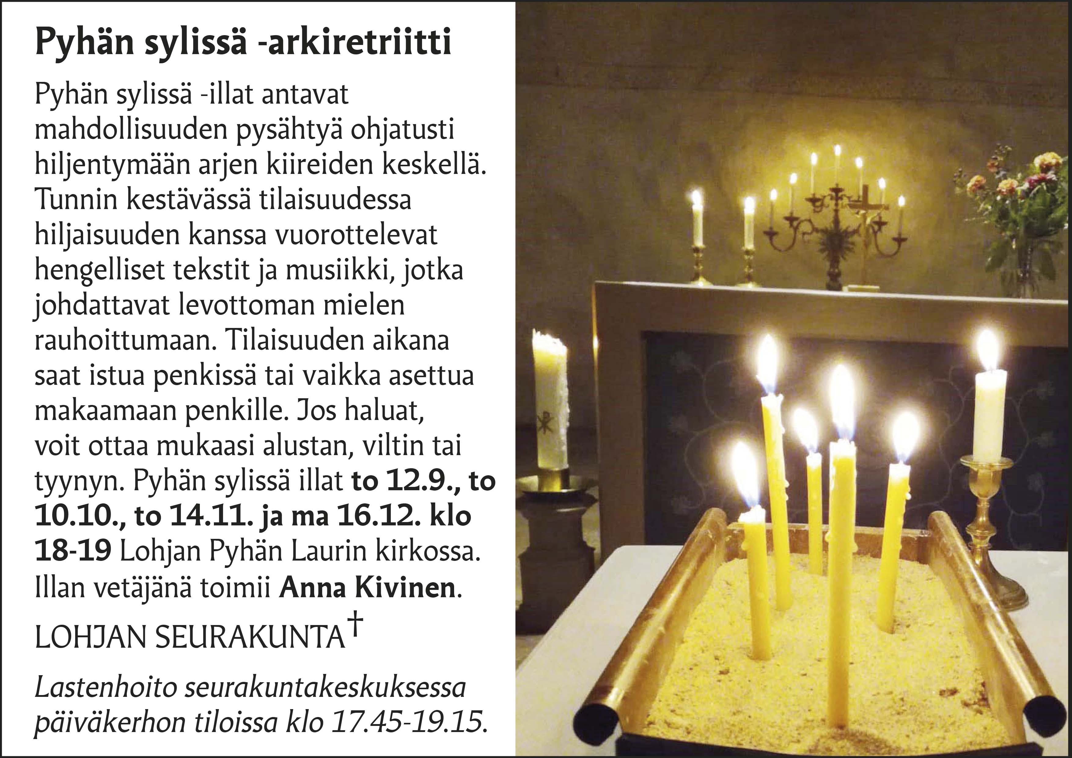 Pyhän sylissä -ilta