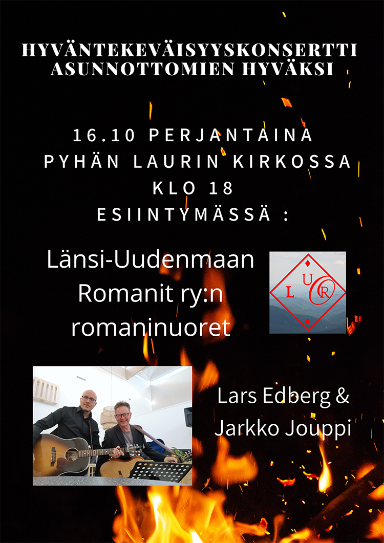 konserttimainoskuvassa Lars Edberg ja Jarkko Jouppi