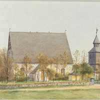 Avaa kuva isommaksi Lohjan Pyhän Laurin kirkko -Reinholm Agathon, tekijä 1885 -Museovirasto - Musketti