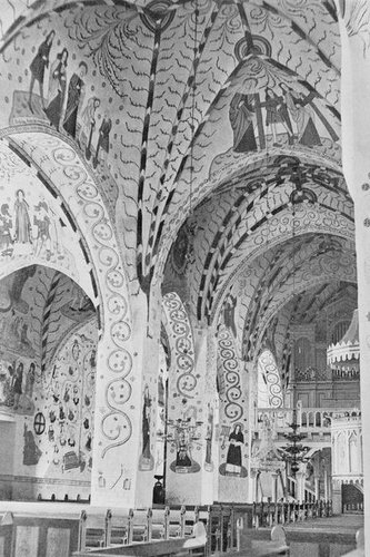 Avaa kuva isommaksi Sisäkuva Lohjan Pyhän Laurin kirkosta -Pietinen, kuvaaja 1940 -Museovirasto - Musketti
