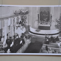 Avaa kuva isommaksi karjalohjan kirkko sisältä ennen paloa