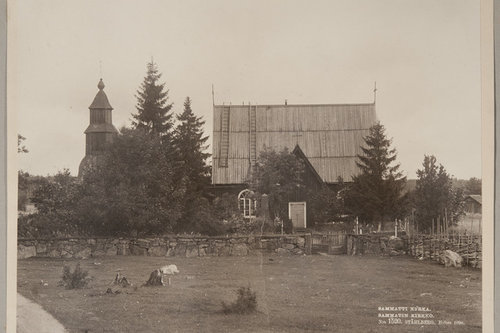 Avaa kuva isommaksi Mickel Göranssonin johdolla vuosina 1754-55 rakennettu Sammatin puukirkko -Ståhlberg K. E., kuvaaja 1898 -Museovirasto - Musketti