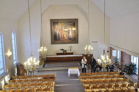 interiör i Virkby kyrka