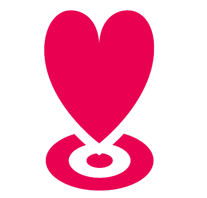 Vapaaehtoistyön logo eli punainen sydän.